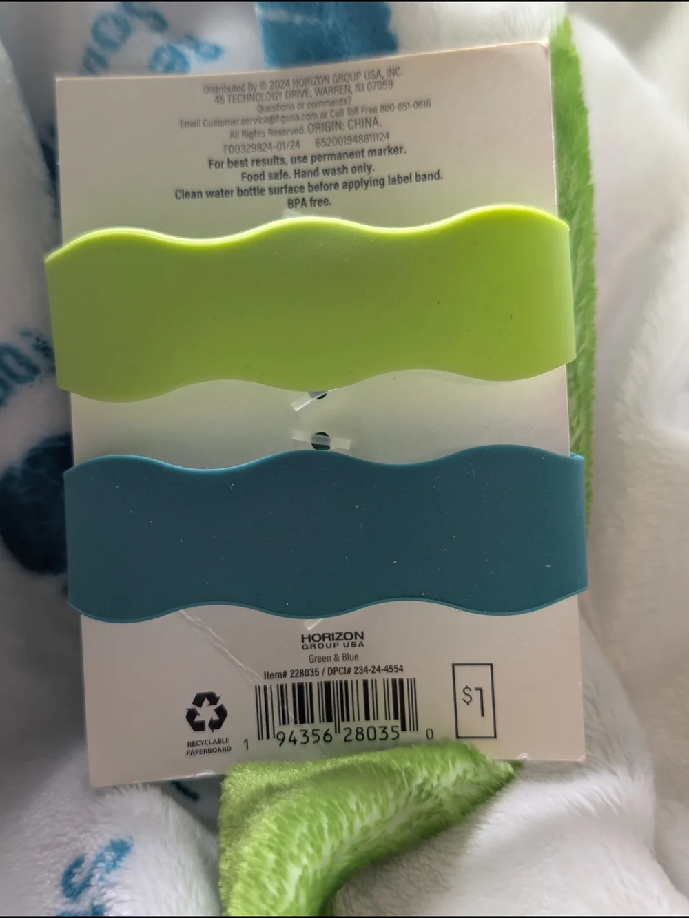 Silicone Label Bands for Kids - Green & Teal